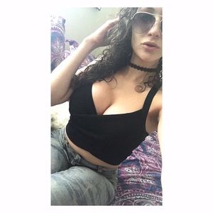 BEBE Cross Top crop top